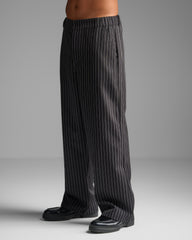 Black Pinstriped Trousers