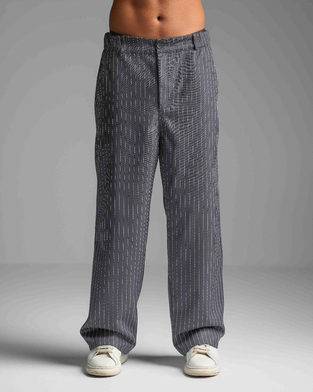 Grey Pinstriped Trousers