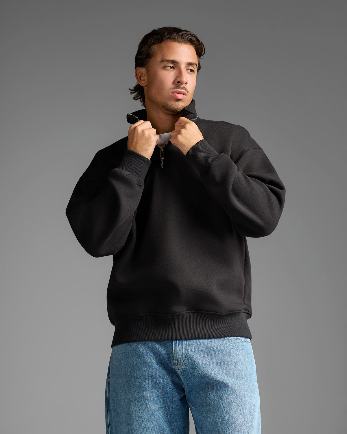Black Half Zip Sweatshirt