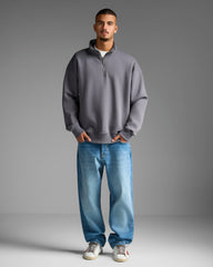 Dark Grey Half Zip Sweatshirt
