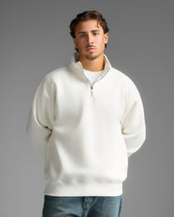 White Half Zip Sweatshirt