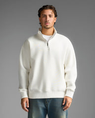 White Half Zip Sweatshirt