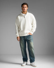 White Half Zip Sweatshirt