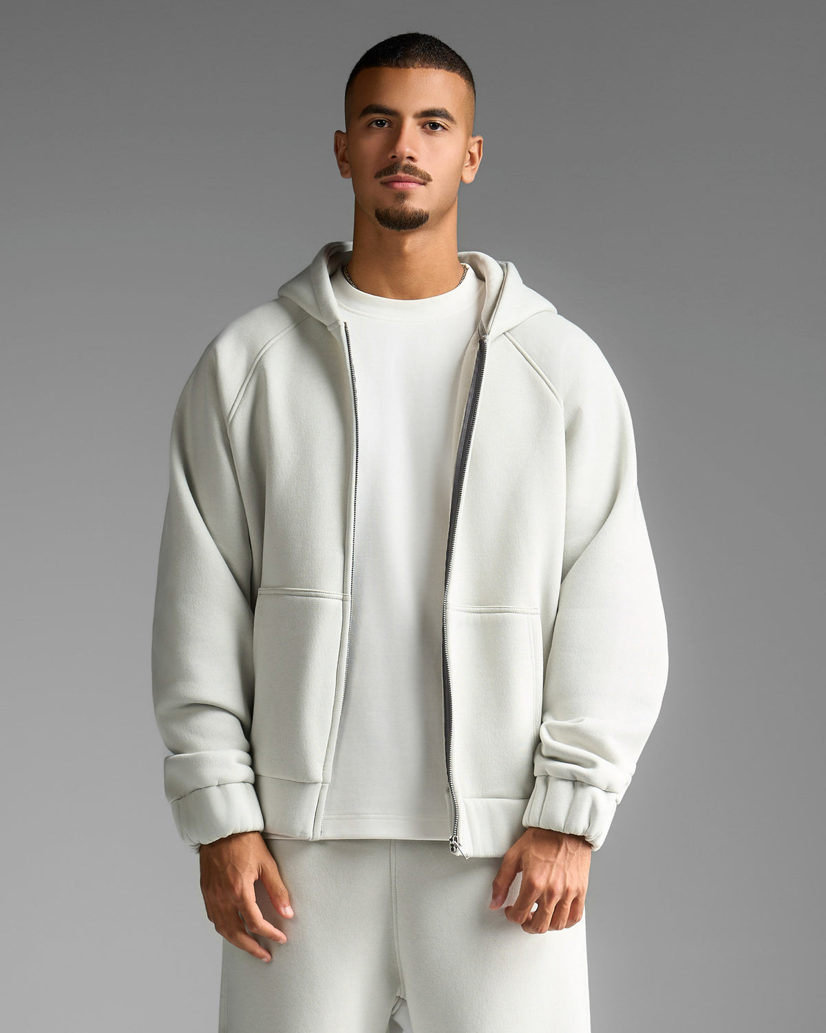 Light Grey Zip Up Sweatshirt