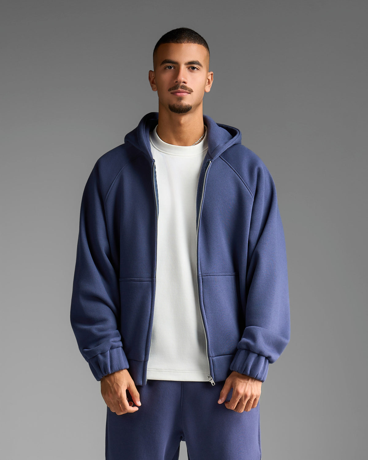 Navy Blue Zip Up Sweatshirt
