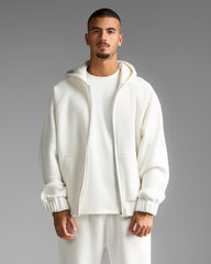 White Zip Up Sweatshirt