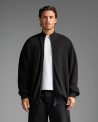 Black Zip Up Cardigan