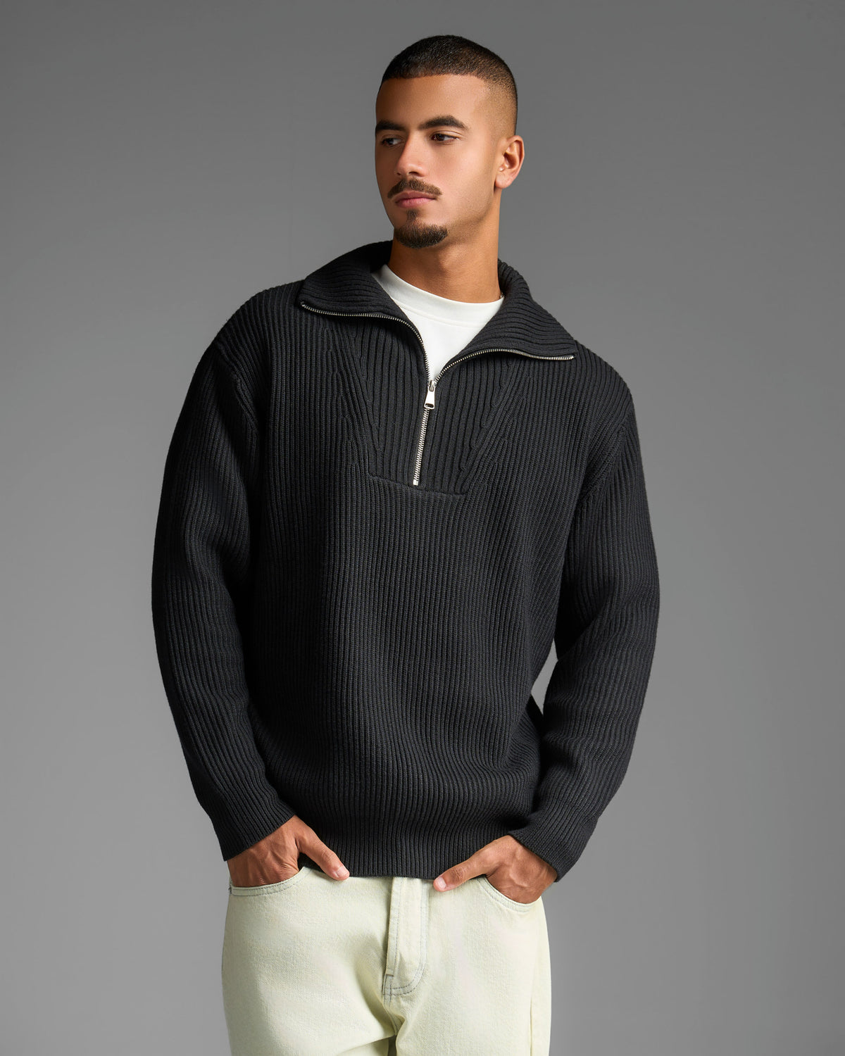 Black Quarter Zip Sweatshirt