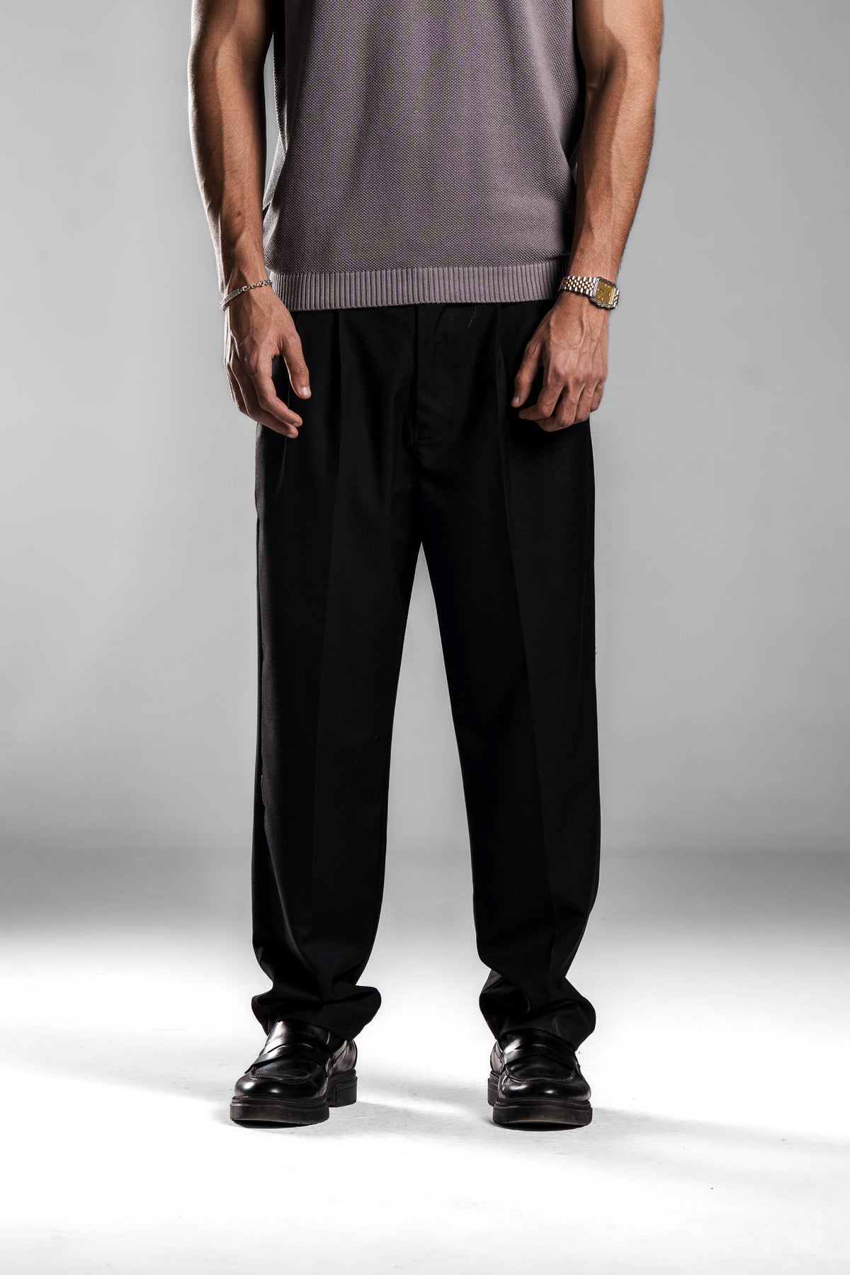 Black Tailored fit trousers